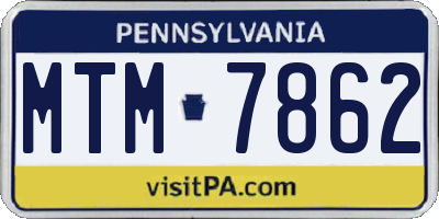 PA license plate MTM7862