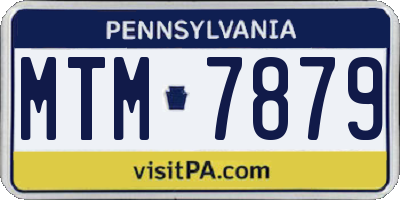 PA license plate MTM7879