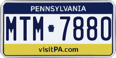 PA license plate MTM7880