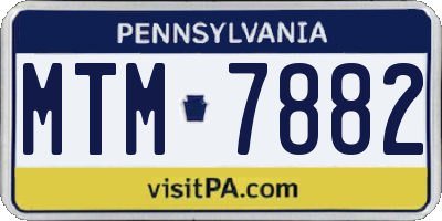 PA license plate MTM7882