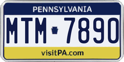 PA license plate MTM7890