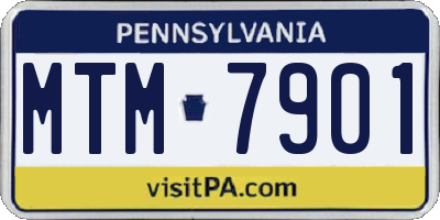 PA license plate MTM7901
