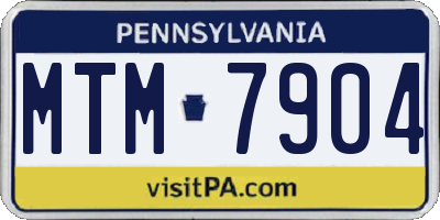 PA license plate MTM7904
