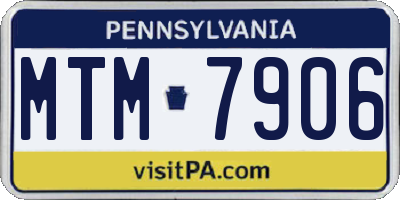 PA license plate MTM7906