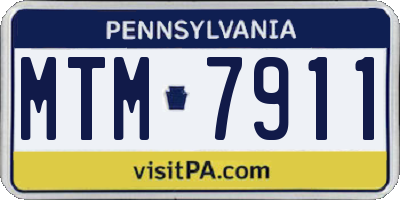 PA license plate MTM7911