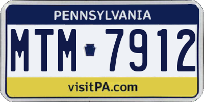 PA license plate MTM7912
