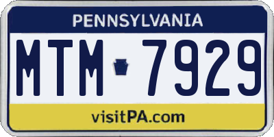 PA license plate MTM7929