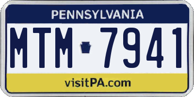 PA license plate MTM7941