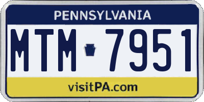 PA license plate MTM7951