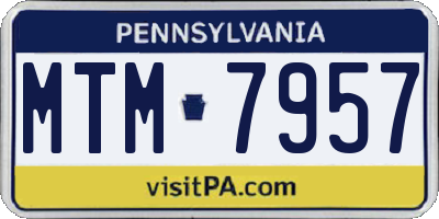 PA license plate MTM7957