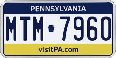 PA license plate MTM7960
