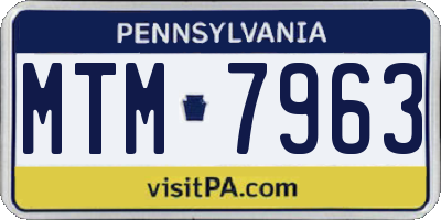 PA license plate MTM7963