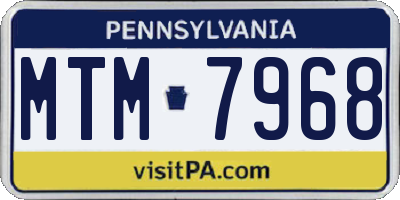 PA license plate MTM7968