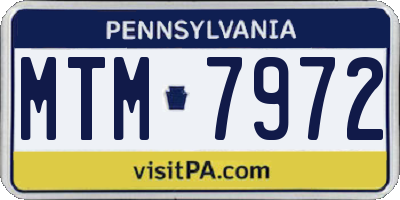 PA license plate MTM7972