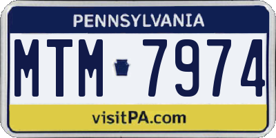 PA license plate MTM7974