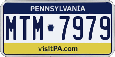 PA license plate MTM7979
