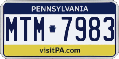 PA license plate MTM7983