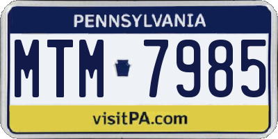 PA license plate MTM7985