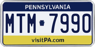 PA license plate MTM7990