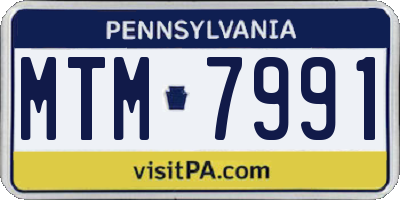 PA license plate MTM7991