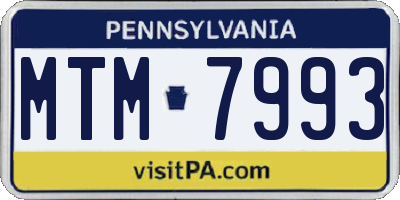 PA license plate MTM7993