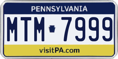 PA license plate MTM7999