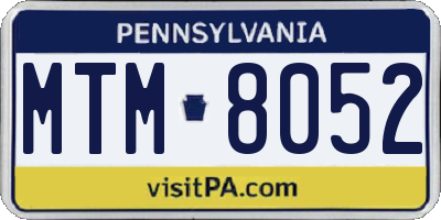 PA license plate MTM8052