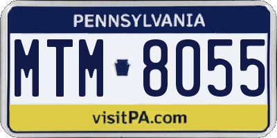 PA license plate MTM8055