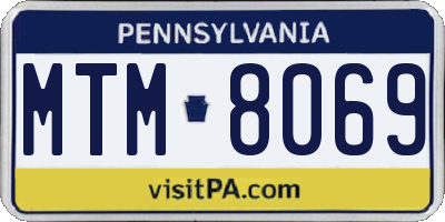 PA license plate MTM8069