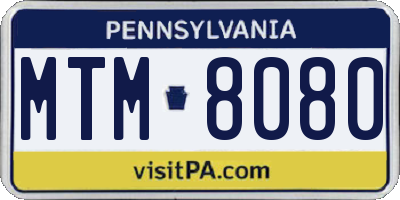 PA license plate MTM8080