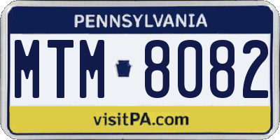PA license plate MTM8082