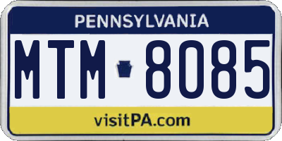 PA license plate MTM8085