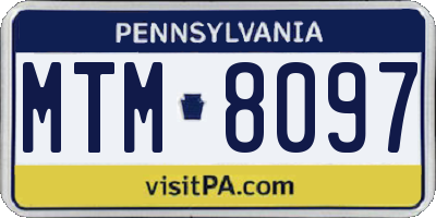 PA license plate MTM8097