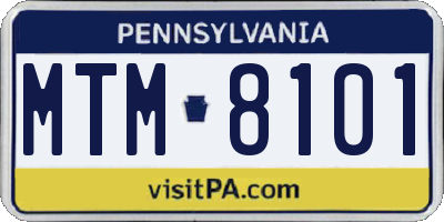 PA license plate MTM8101