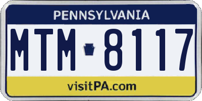 PA license plate MTM8117