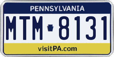 PA license plate MTM8131