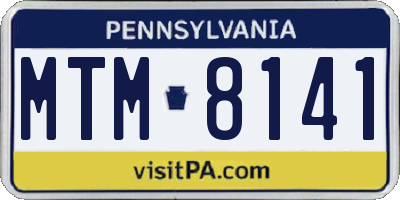 PA license plate MTM8141
