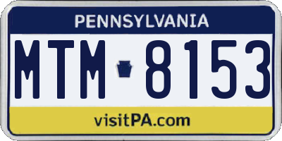 PA license plate MTM8153