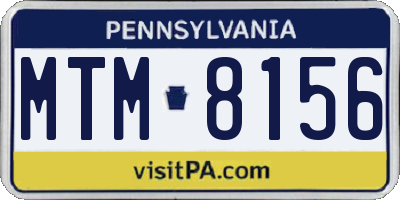 PA license plate MTM8156