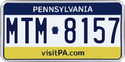PA license plate MTM8157