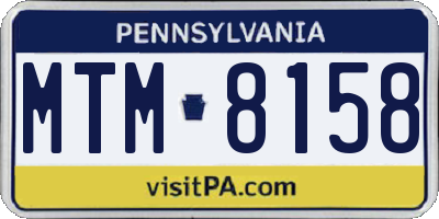 PA license plate MTM8158