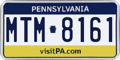 PA license plate MTM8161