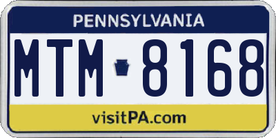 PA license plate MTM8168