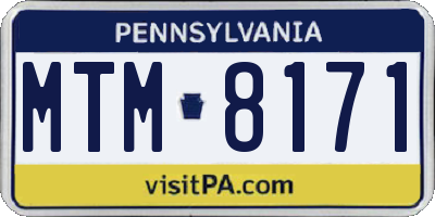 PA license plate MTM8171