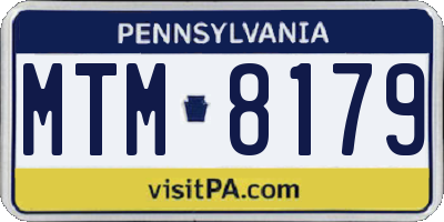 PA license plate MTM8179