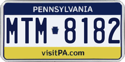 PA license plate MTM8182