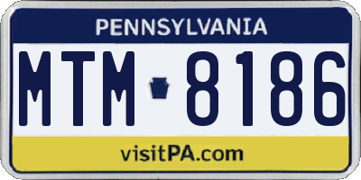 PA license plate MTM8186