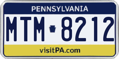PA license plate MTM8212