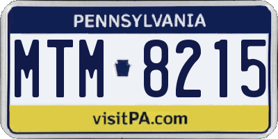 PA license plate MTM8215
