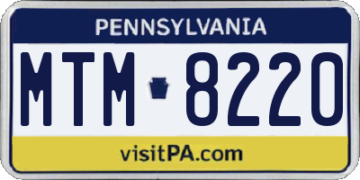 PA license plate MTM8220